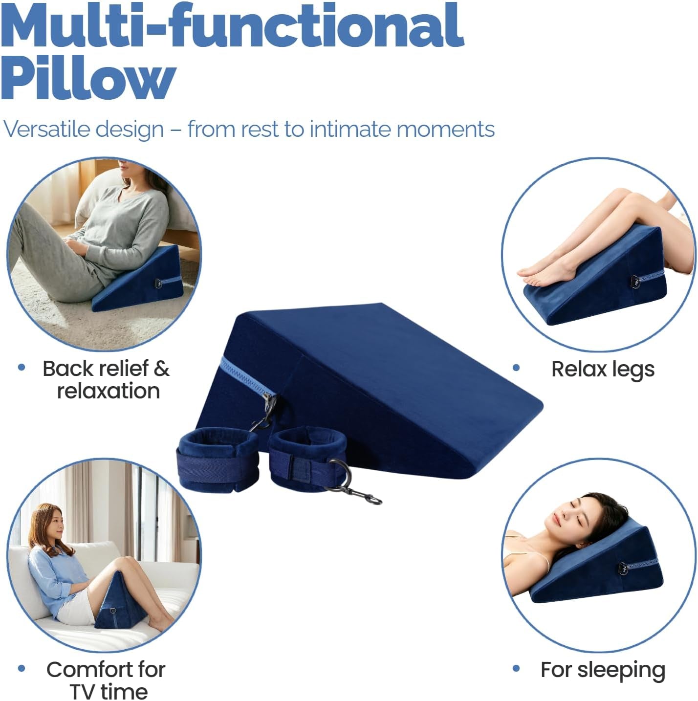 AzureLift Sex Position Pillow with Cuffs