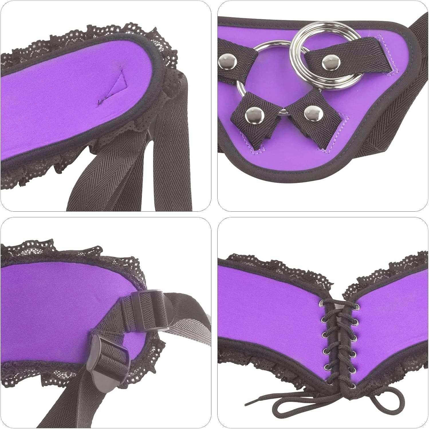 LaceAllure Realistic Strap-On Dildo | 7.8" Removable, 3 O-Rings 