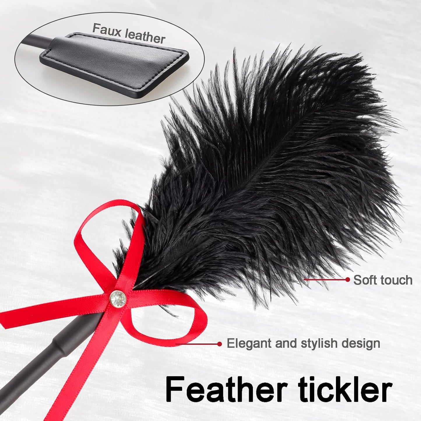 VelvetHour 3pc BDSM Whip, Crop & Tickler Set for Couples