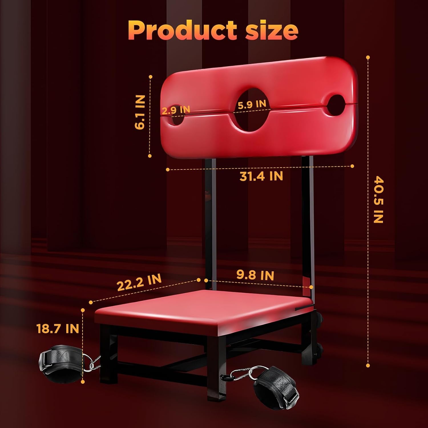 SubmissionThrone Bondage Bench – PU Leather Seat, Steel