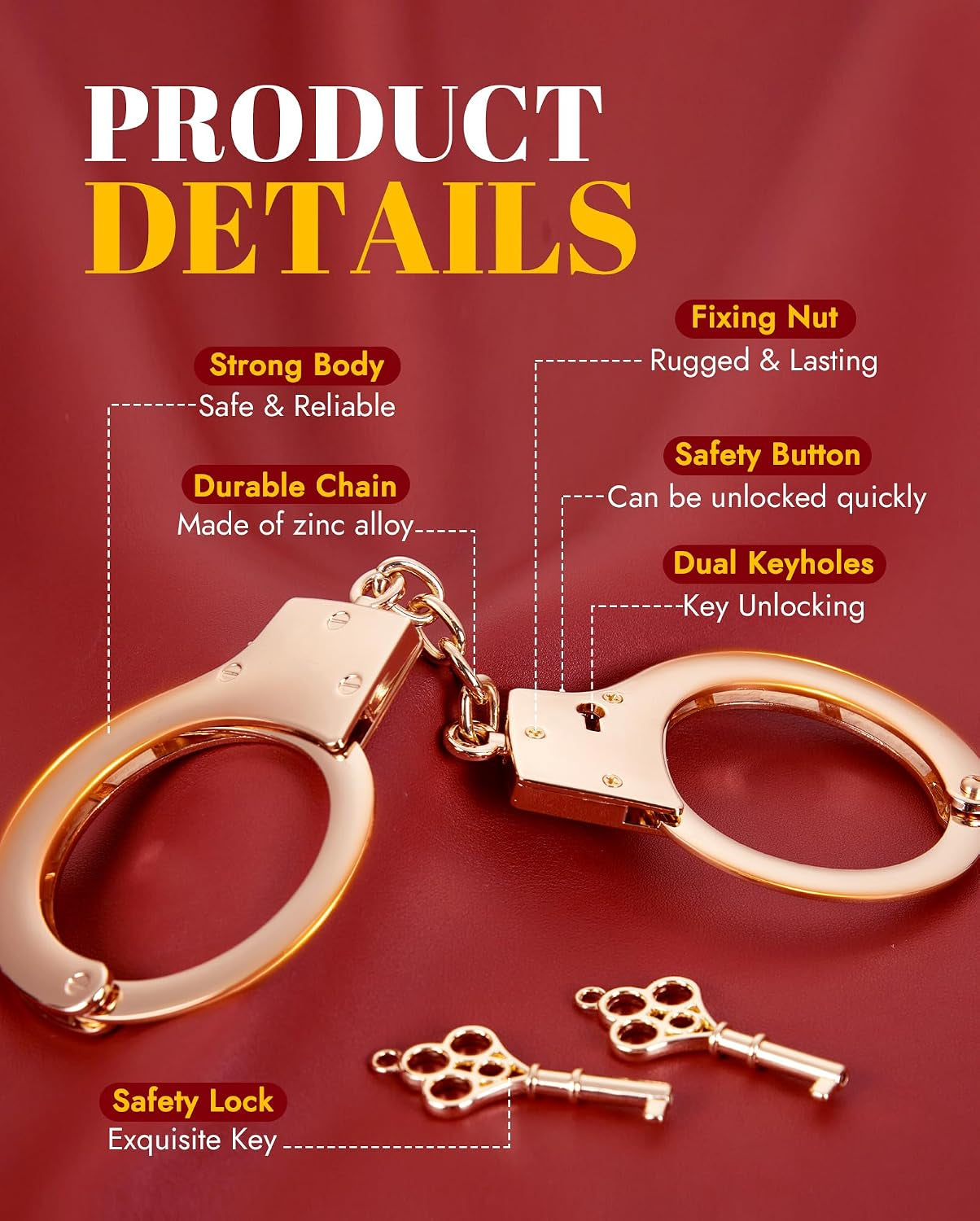VaultedDesire BDSM Handcuffs | Adjustable Metal Restraints