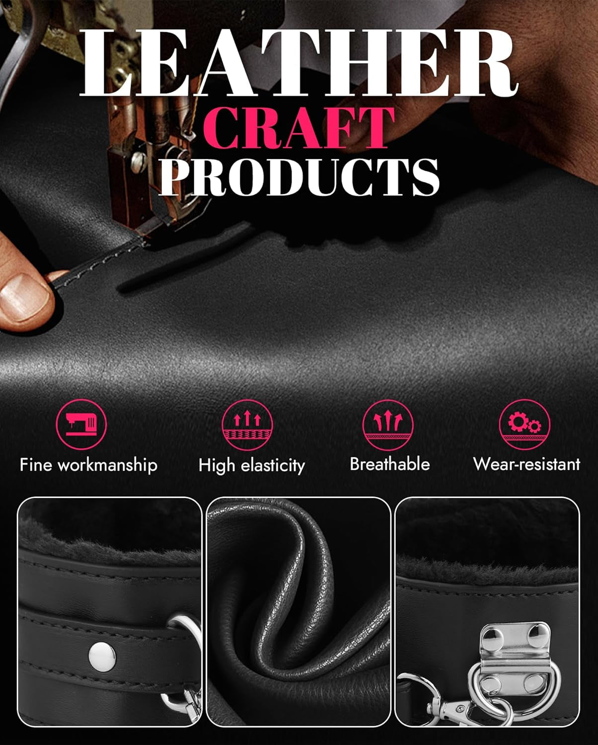 Sex Bondage BDSM Kit Restraints -  Upgrade Restraint Sets with Adjustable Handcuffs Collar Ankle Cuff Dice Beads Anal Plug Adult Games Sex Toys for Men Women and Couples Foreplay | 17PCS