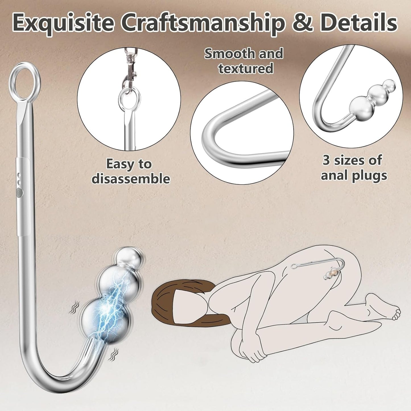MidnightPulse Vibrating Anal Hook BDSM Restraint Kit