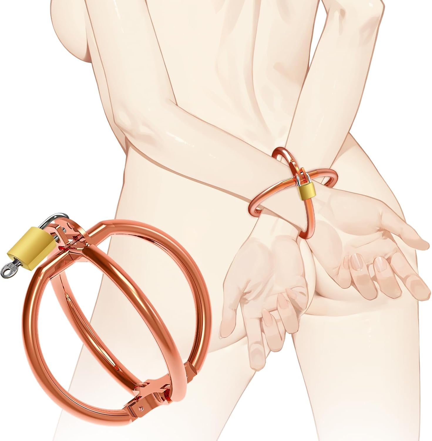 RoseLock Metal BDSM Cross Cuffs