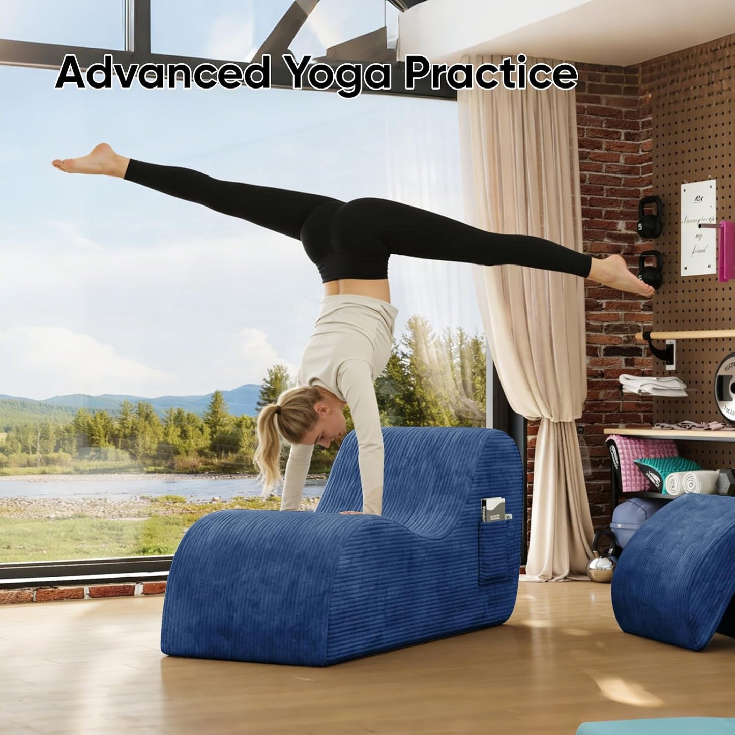 AzureAfterglow Sex Chaise Lounge with Lumbar Cushion