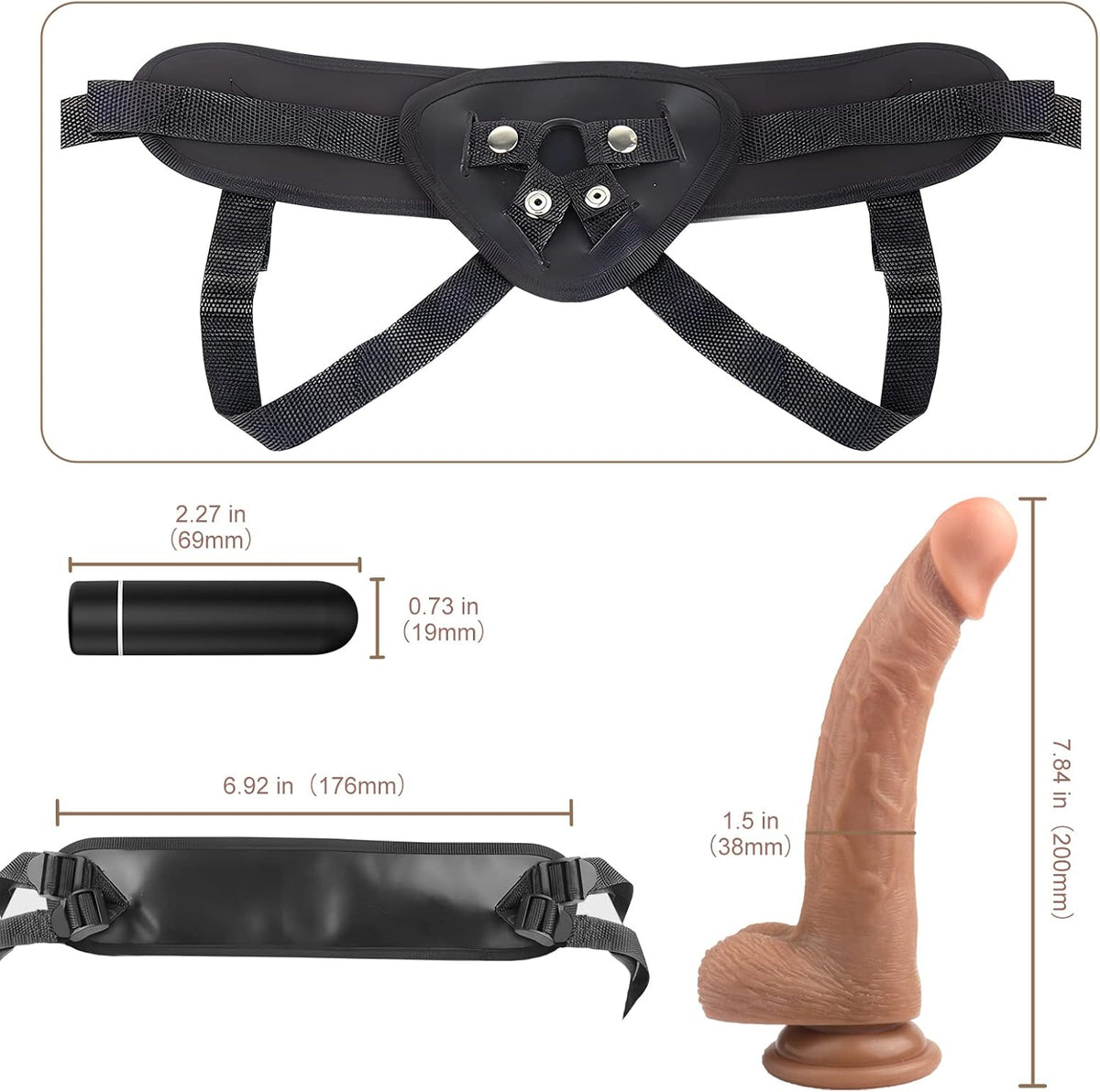 DuskTremor Vibrating Dildo Strap-On & Harness Set
