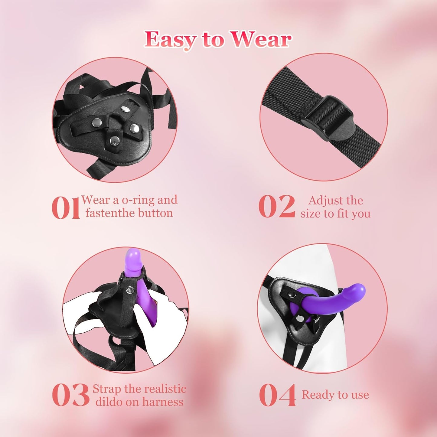 PlushCurve Curved Strap-On Dildo | 7" Liquid Silicone, 3 Rings