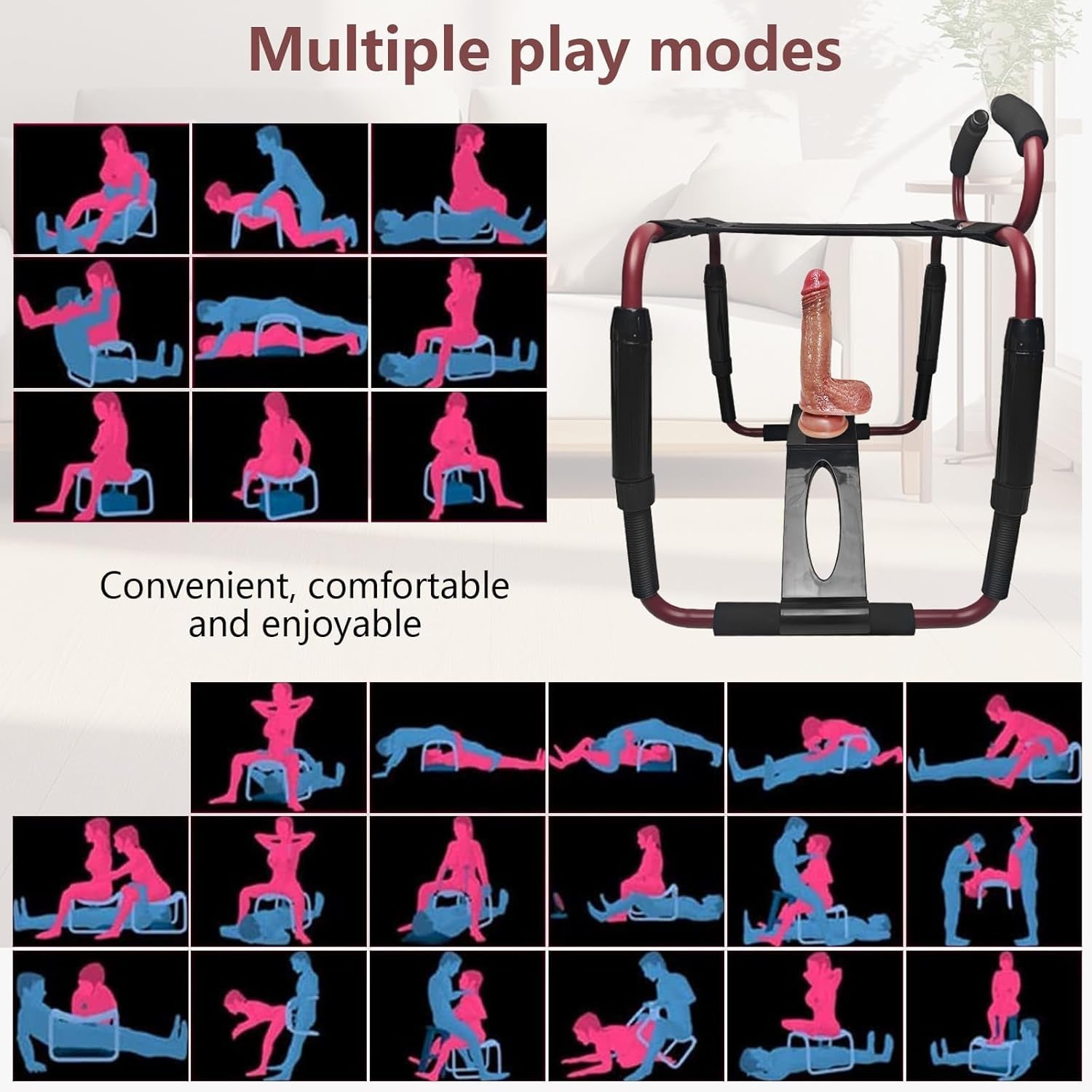 Sex Chair Adjustable Height Sex Furniture Positions Aid Sex Stools for Adults and Lovers Fantastic Sex Toy BDSM Novelty Dildo Mount for Women Couples Festival Gifts