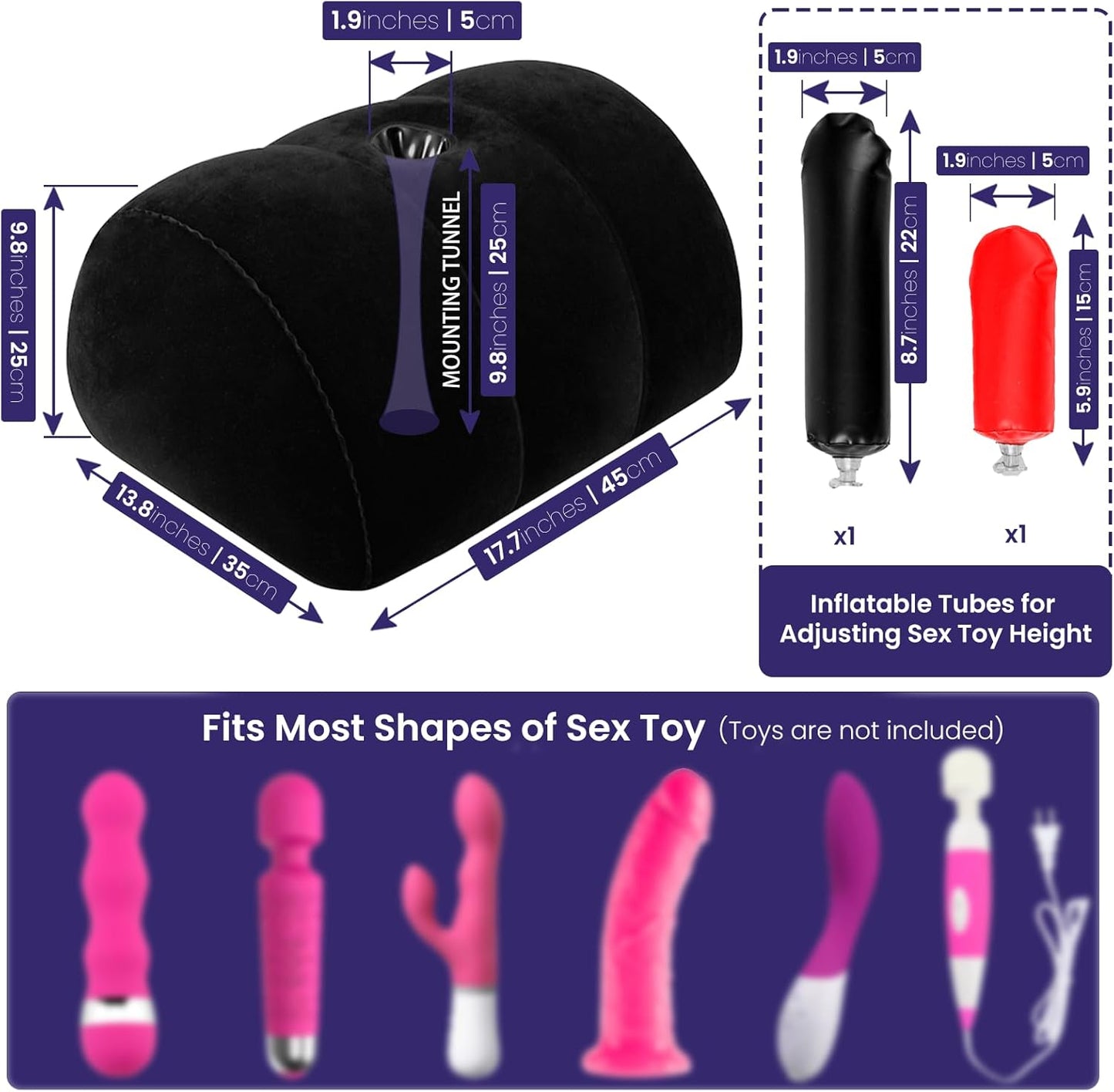 DualMuse Inflatable Sex Pillow Set | Wedge & Toy Mount
