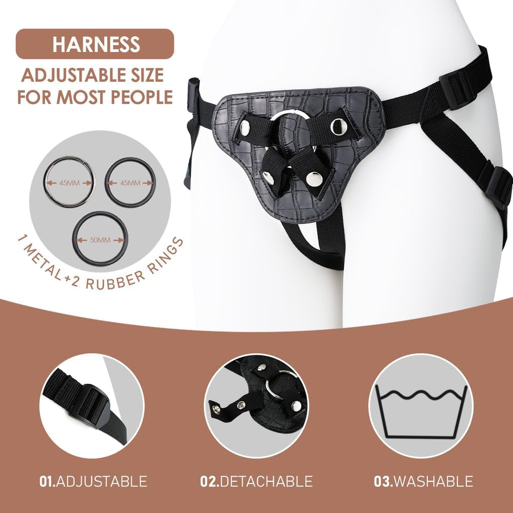DeepConnect Strap-On Dildo Set | 7" Removable, 3 O-Rings