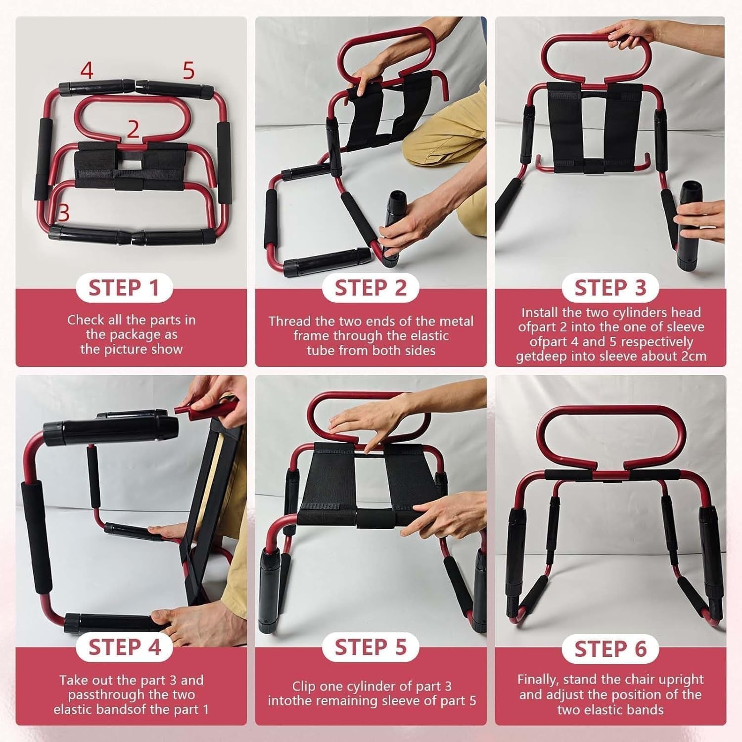CrimsonRise Adjustable Sex Chair with Handrail