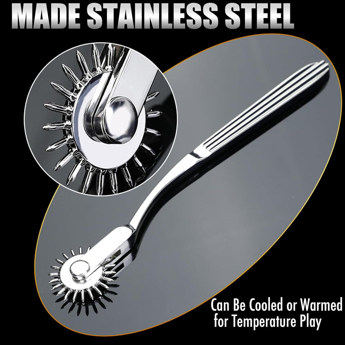 EuphoricNight Stainless Steel Wartenberg Pinwheel for BDSM Sensation Play