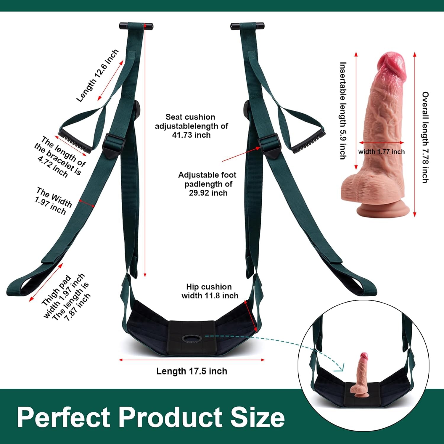 BDSM Door Sex Swing Adult Sex Toys for Couples. Adult Toys for Couple 2 in 1 Door Sex Swing & Thigh Sling with Adjustable Straps,Bondage Couple Toys with Dildo and Leather Plush Cushion