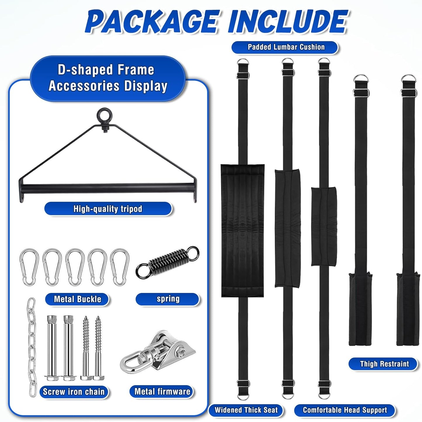 360 Degree Spinning Ceiling Sex Swing BDSM Toys Sex Swings with Premium Paint Stand Widened Comfortable Cushion Adjustable Straps Hardware Buckle, BDSM Bondage Swing Set for Couples Adults
