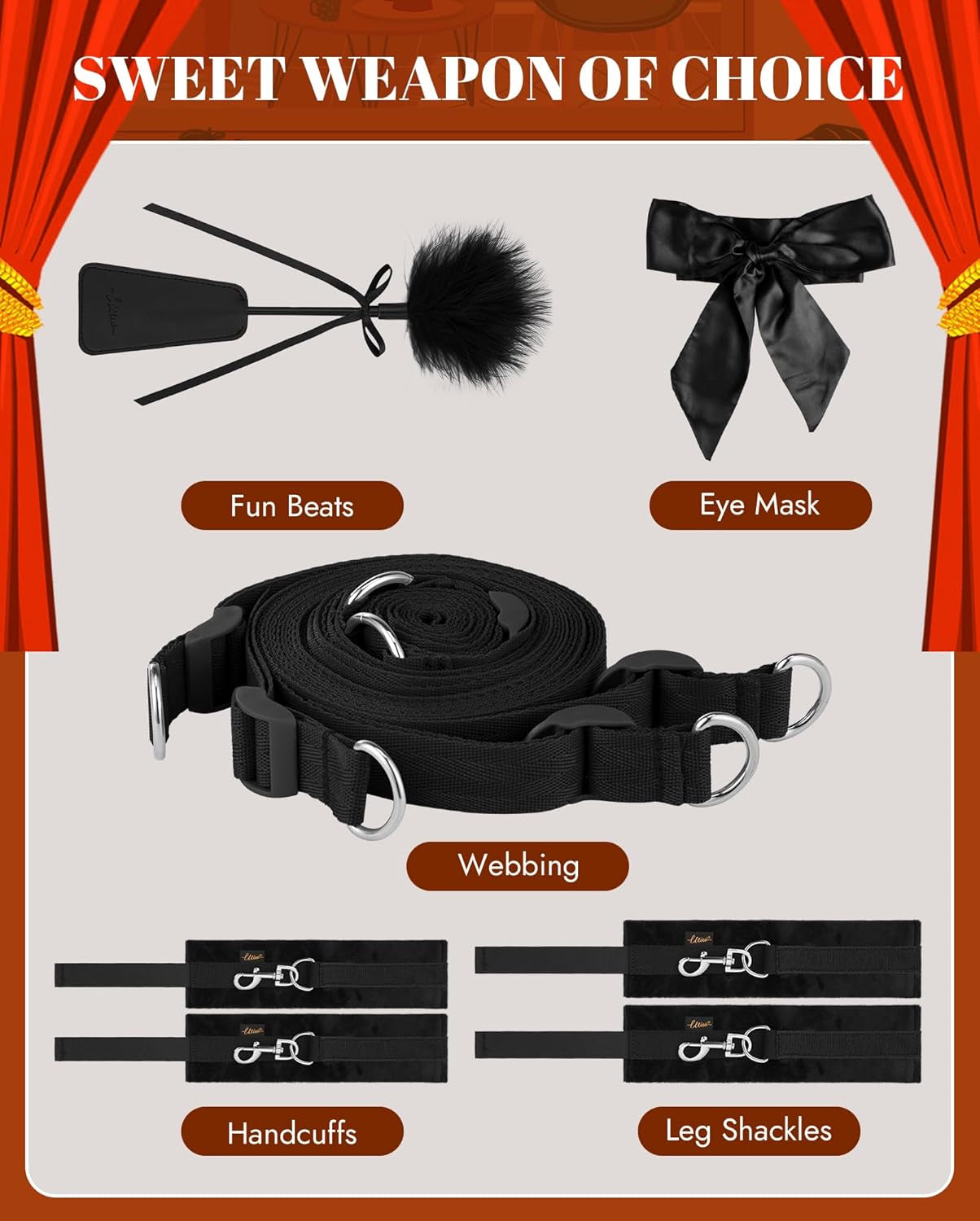 NightTether Under-Mattress Bed Bondage Restraint Kit