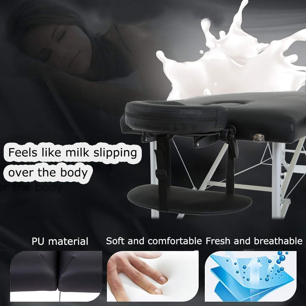 Aluminium Massage Table Portable Massage Bed 24 Inch Wide Lash Bed Height Adjustable Spa Bed with Non-Woven Bag for Spa Footmassage Facial Carespa Tattoo