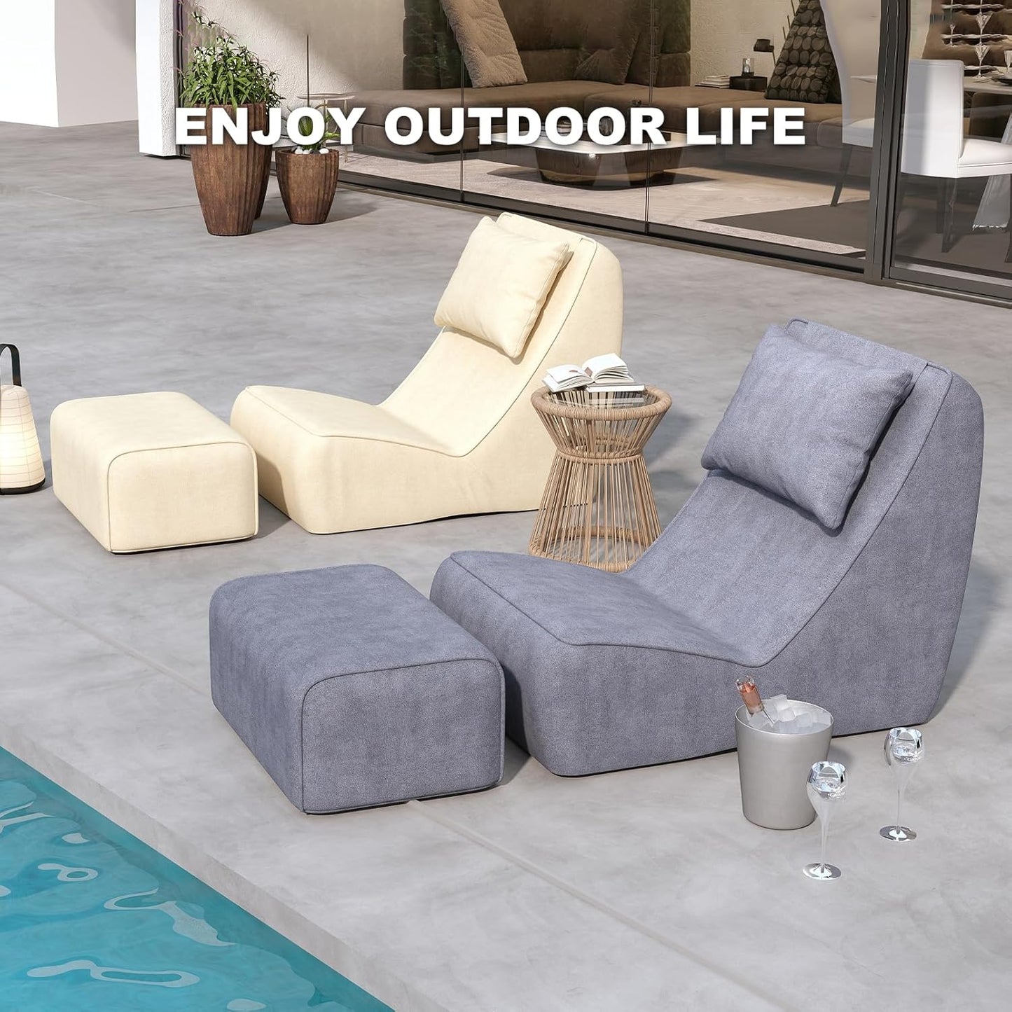 VelvetHaven Convertible Sex Chaise & Ottoman Set