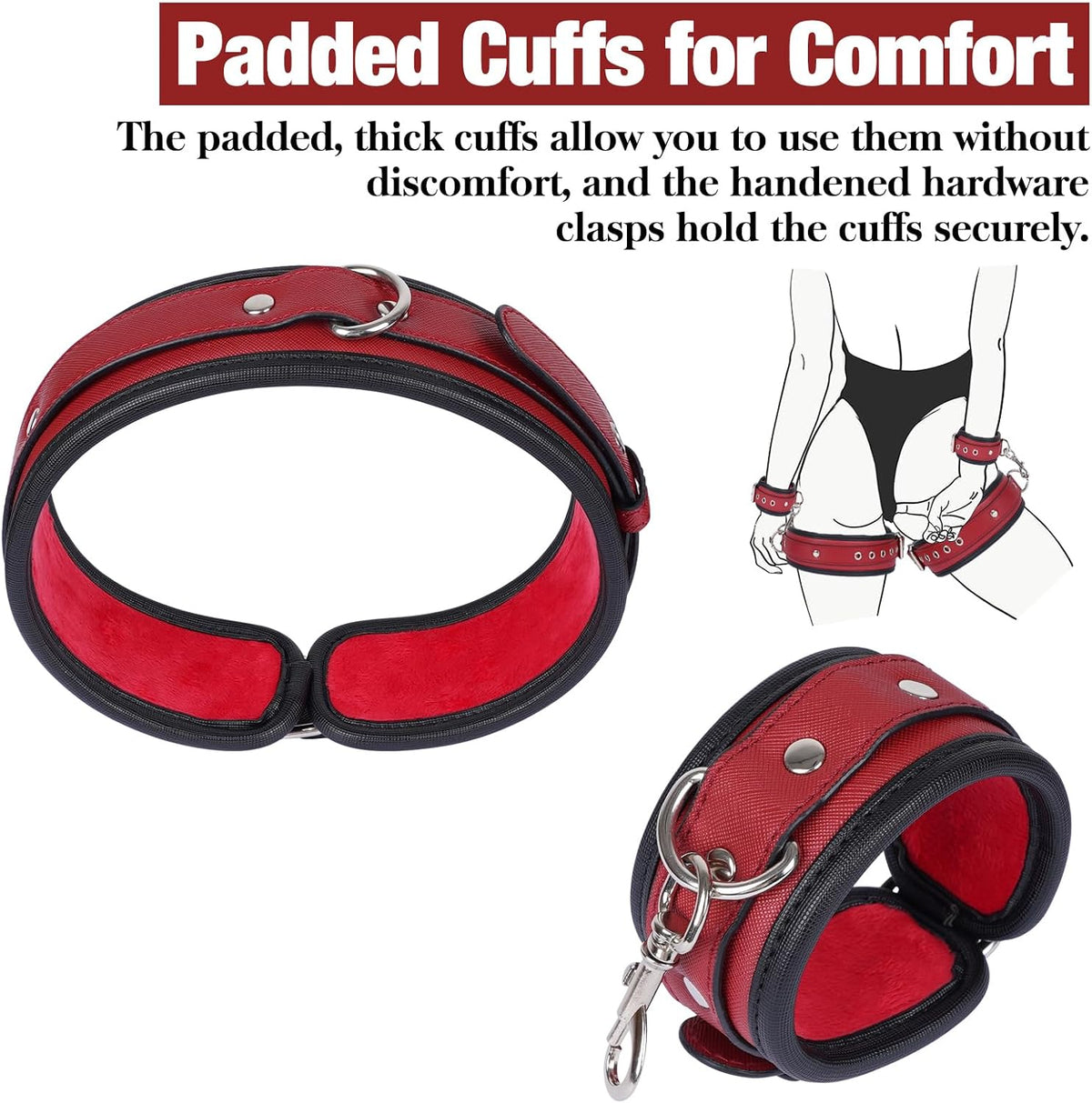 DuskCrave BDSM Wrist & Thigh Cuff Restraint Set