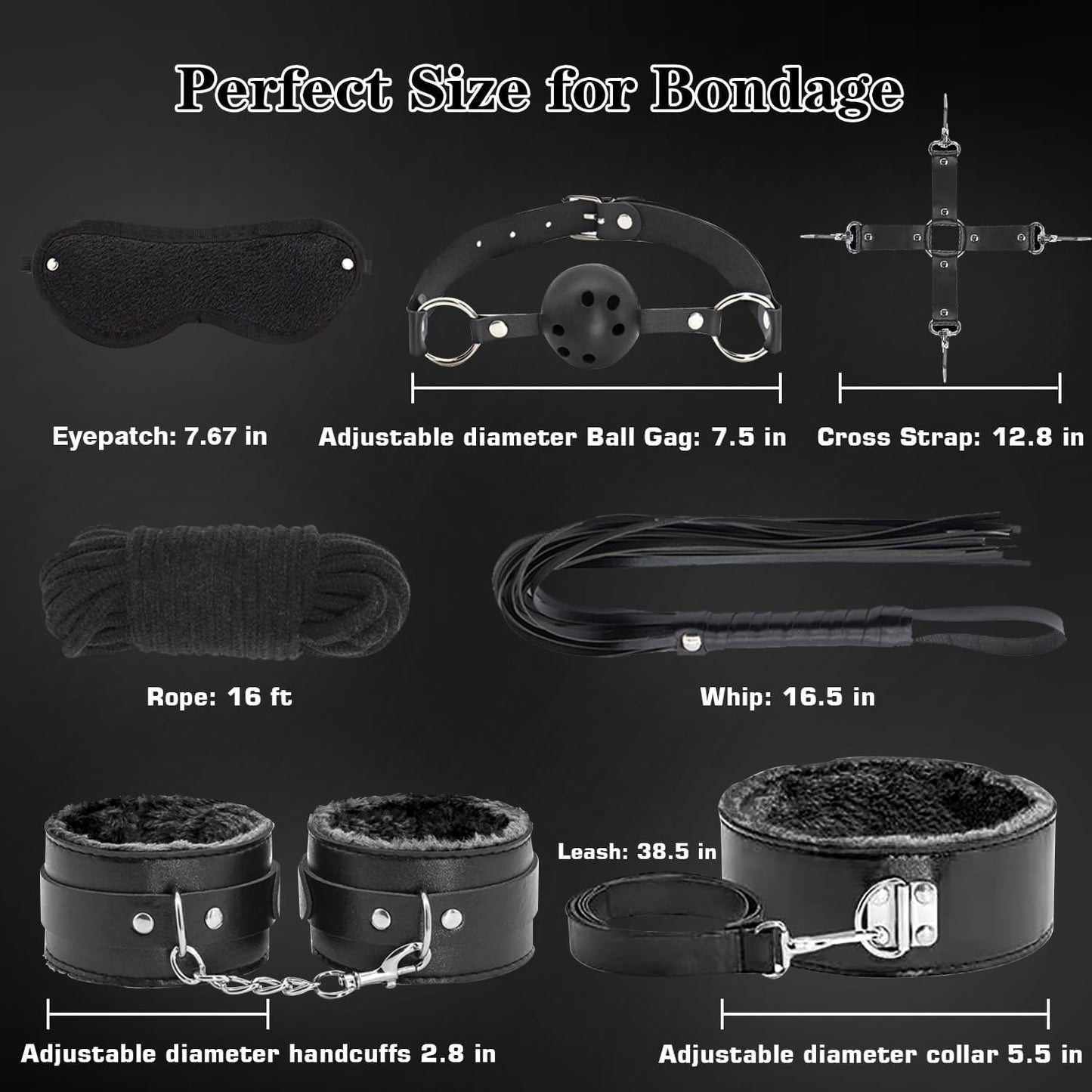 BDSM Bondage Restraints for Adult Toys, 12 Pcs Bondage Gear and Accessories Sex Toys for Women and Couples