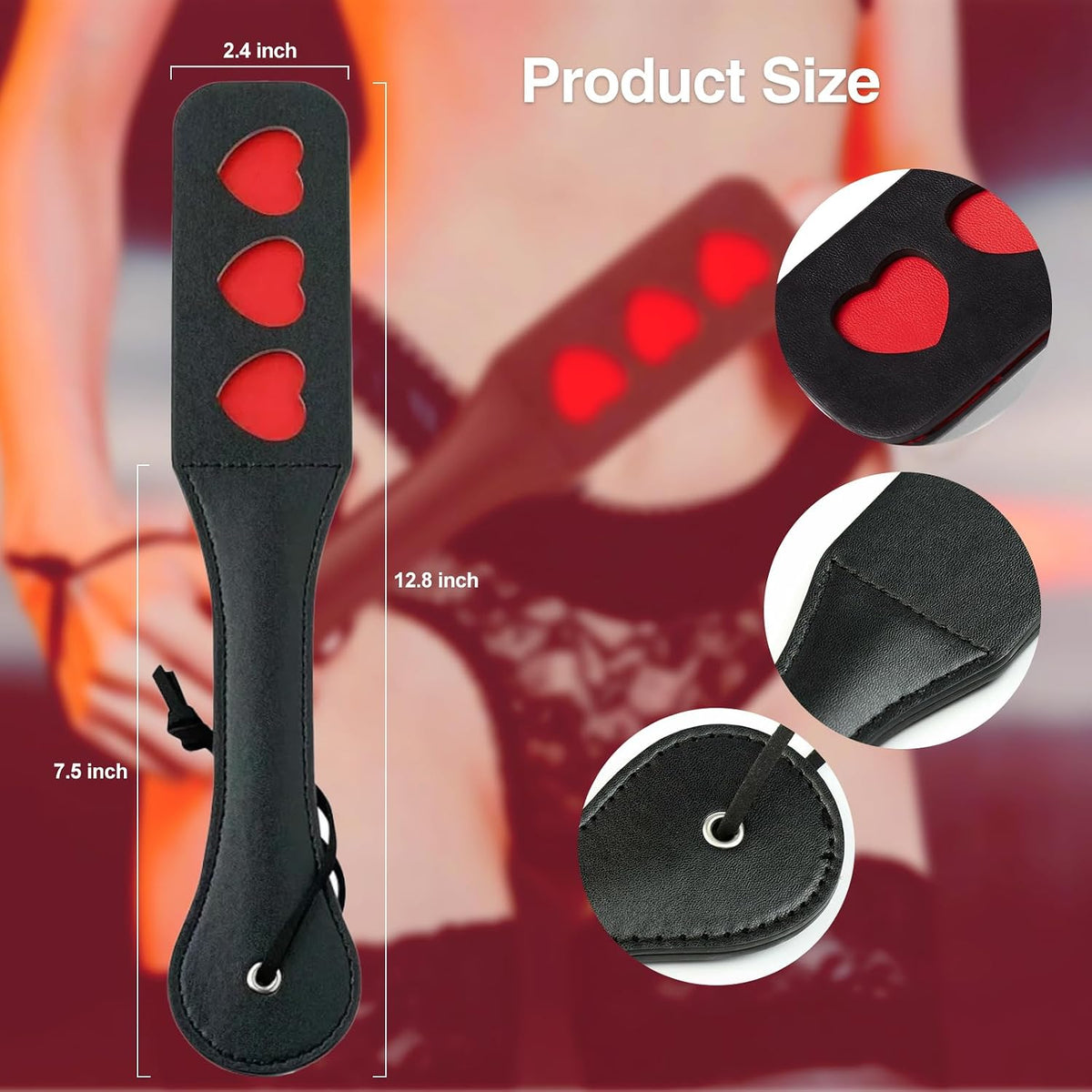 DarkDiscipline Leather Spanking Paddle and Blindfold Set for BDSM