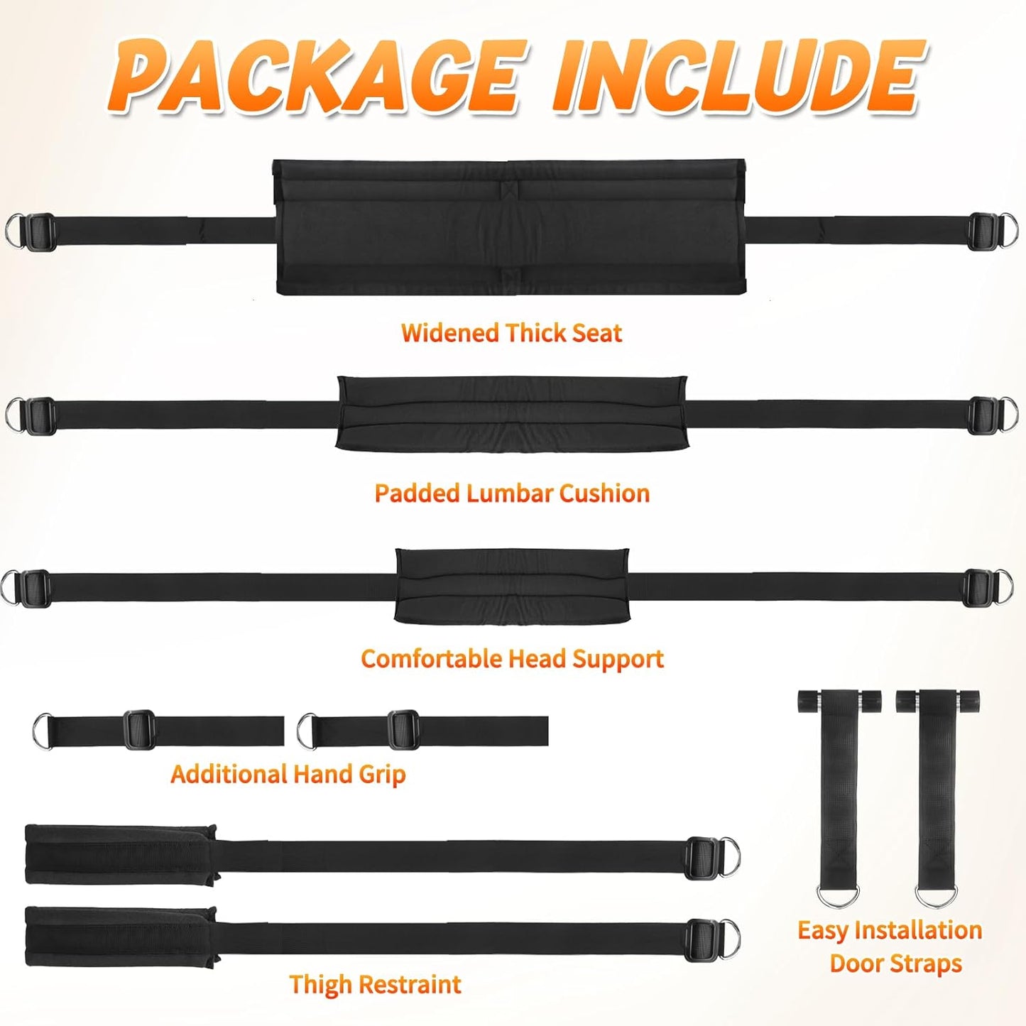 Sex Swing BDSM Sex Toys for Couples Hanging Door Sex Swings with Widened Seat Adjustable Sex Sling Padded Thick Cushion for Adult Sex Restraint Bondage Swing Sex Furniture for Bedroom