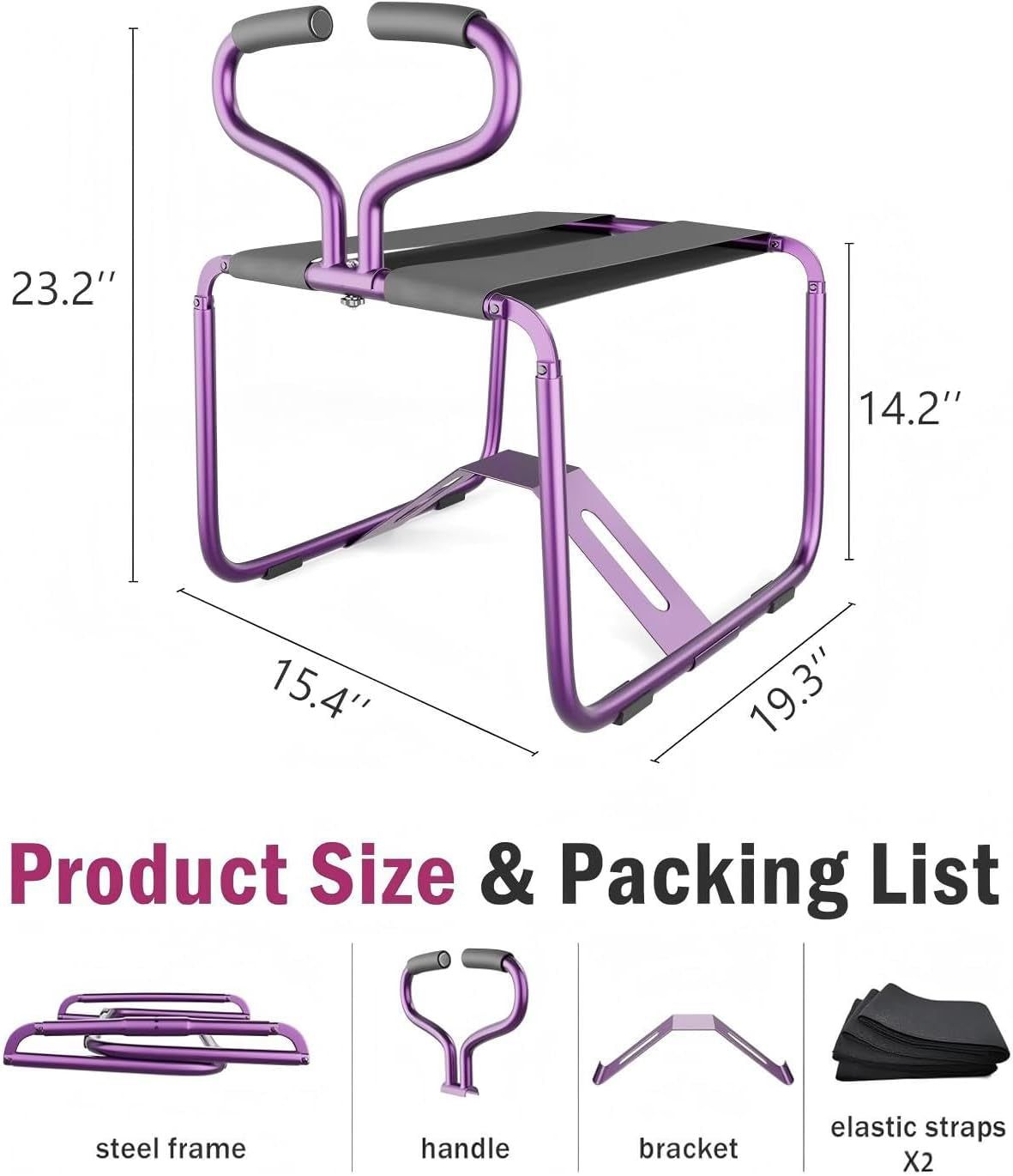 TiltMuse Purple Bouncing Sex Chair With Handrails & Dildo Mount