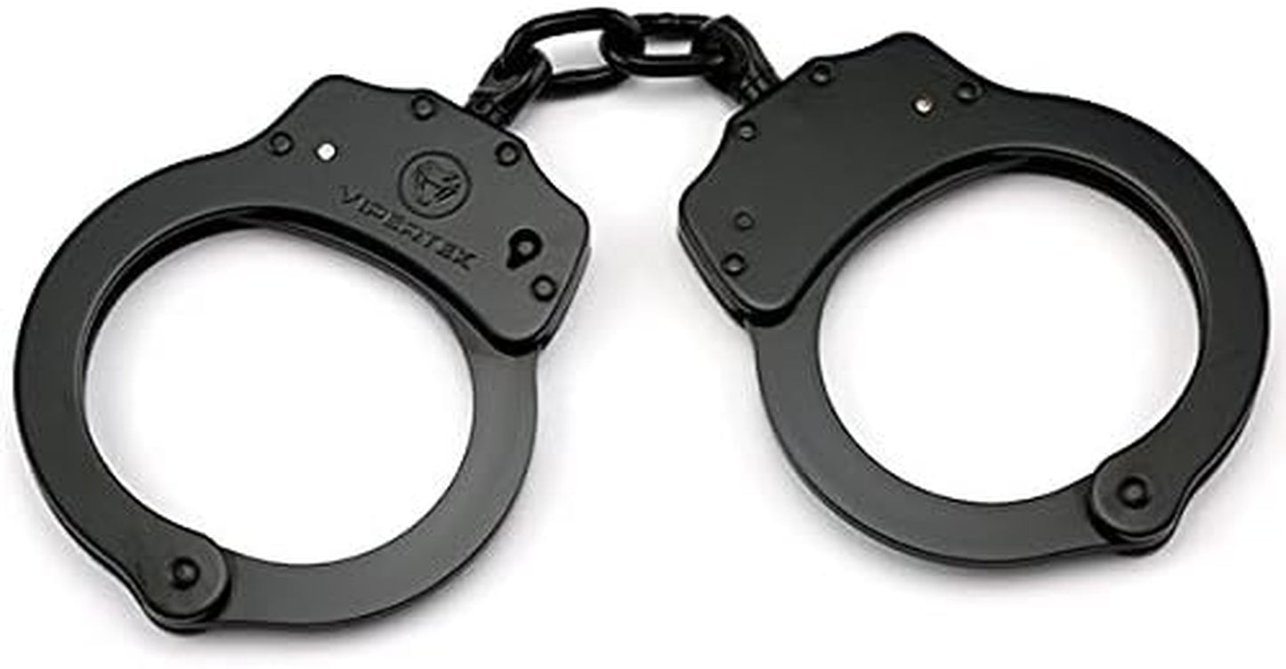 SableClasp Double-Lock Steel Handcuffs for Bondage Play