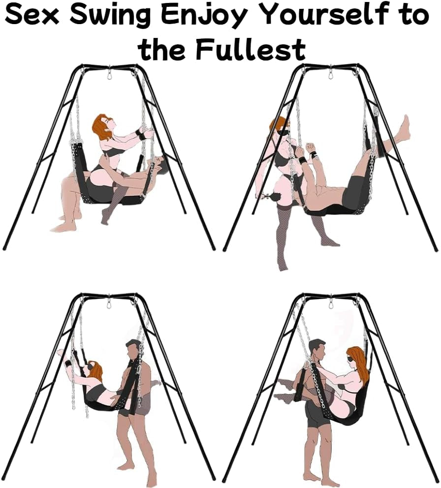 ShadowSpan Freestanding Canvas Sex Swing with Heavy-Duty Steel Stand