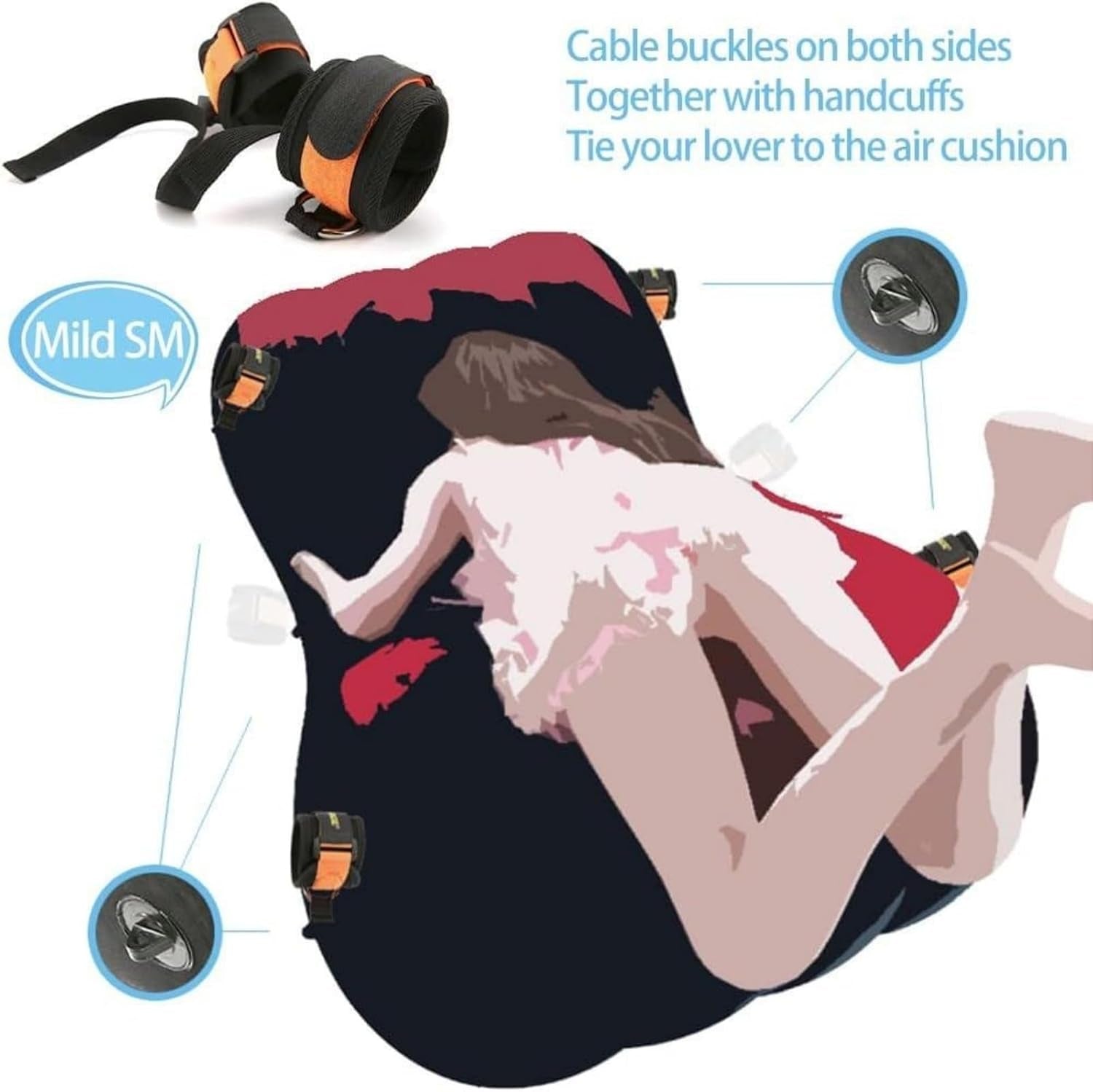 Sex Sofa Inflatable Sex Bench for Lovers Sex Position Aid Magic Sofa Sex Lounge Portable Body Pillow Multi-Functional Pillow Furniture BDSM Erotic Products Adult Game Toys for Couples (Red)