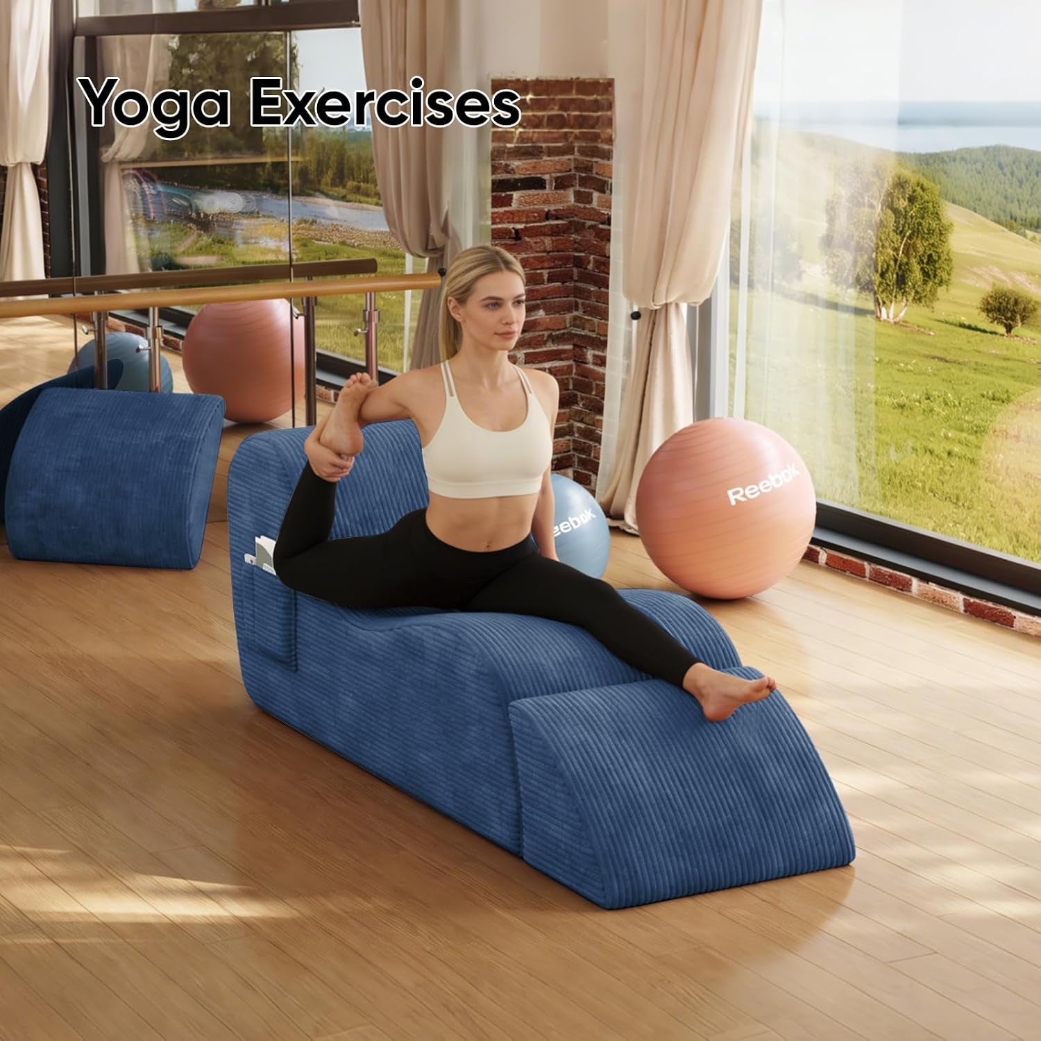 AzureAfterglow Sex Chaise Lounge with Lumbar Cushion