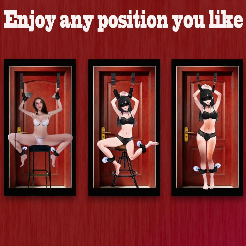 Sexy Furniture Door Swing for Couples Sweater Adult Sex Toys Hanging Swing Straps Adult Toys Couples Large Extra Wide Plush Padded Leather Material Holds up to 300 Lbs.