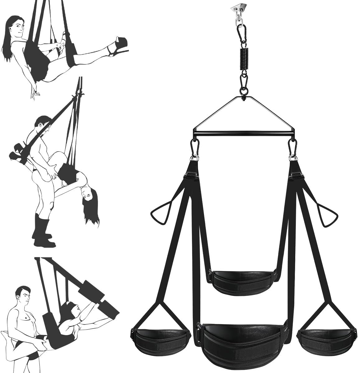 TriArc 360° Sex Swing | Ceiling BDSM Sling with Soft Pads