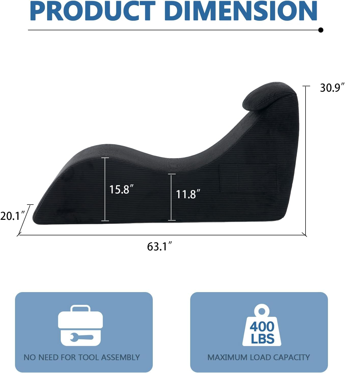 VelourTryst Ergonomic Sex Chaise with Cushioned Headrest