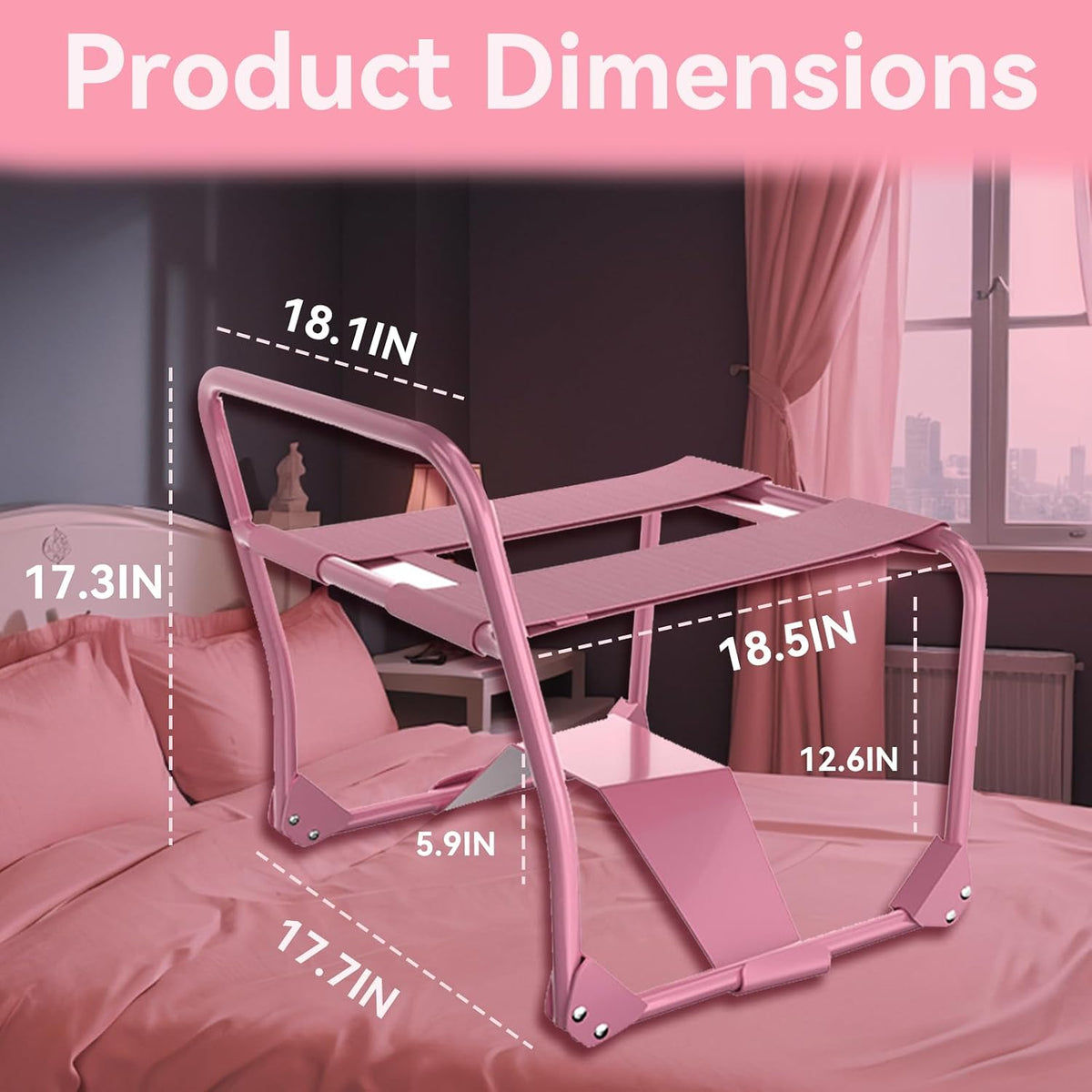 SilkReign Foldable Pink Sex Chair with Armrests