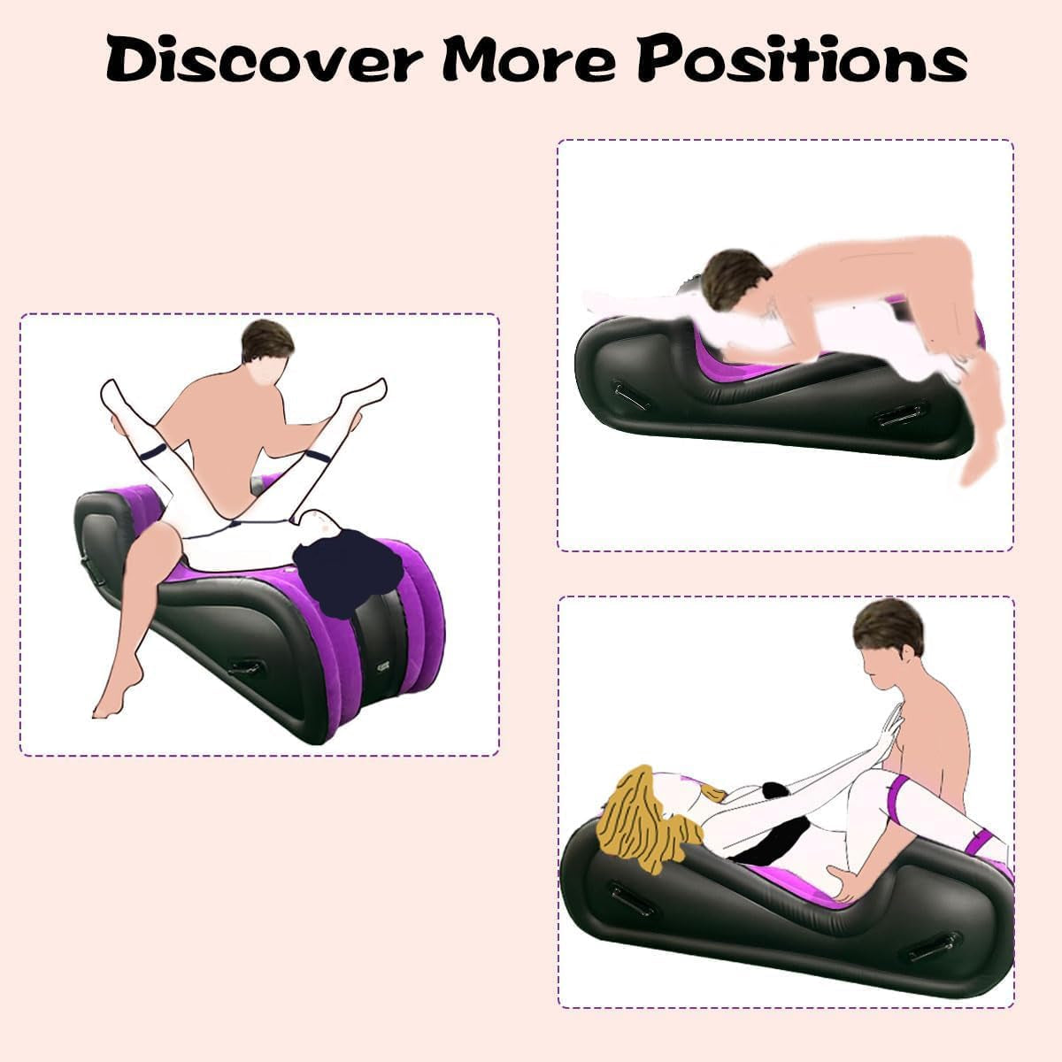 Sex Bed Inflatable Sex Furniture with Sexual Restraints for Sex BDSM Bondage Sex Position Bed for Couple Auto Inflated Sex Toys for Bedroom Beach Garden Camping & Travel