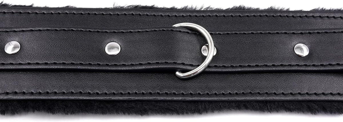NightDevotion Fur-Lined Collar & Leash | BDSM Collar Set