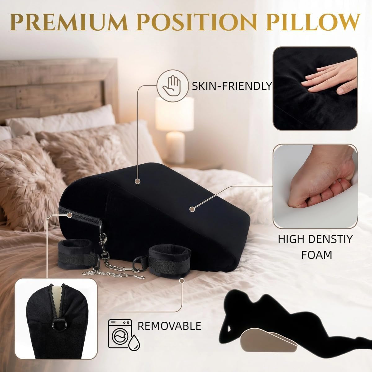 ShadowLift BDSM Sex Position Pillow with Cuffs