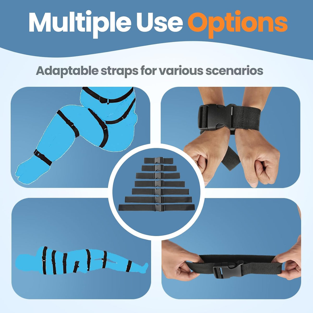 SilkTension 7-Piece Nylon Bondage Strap Restraint Set for Couples