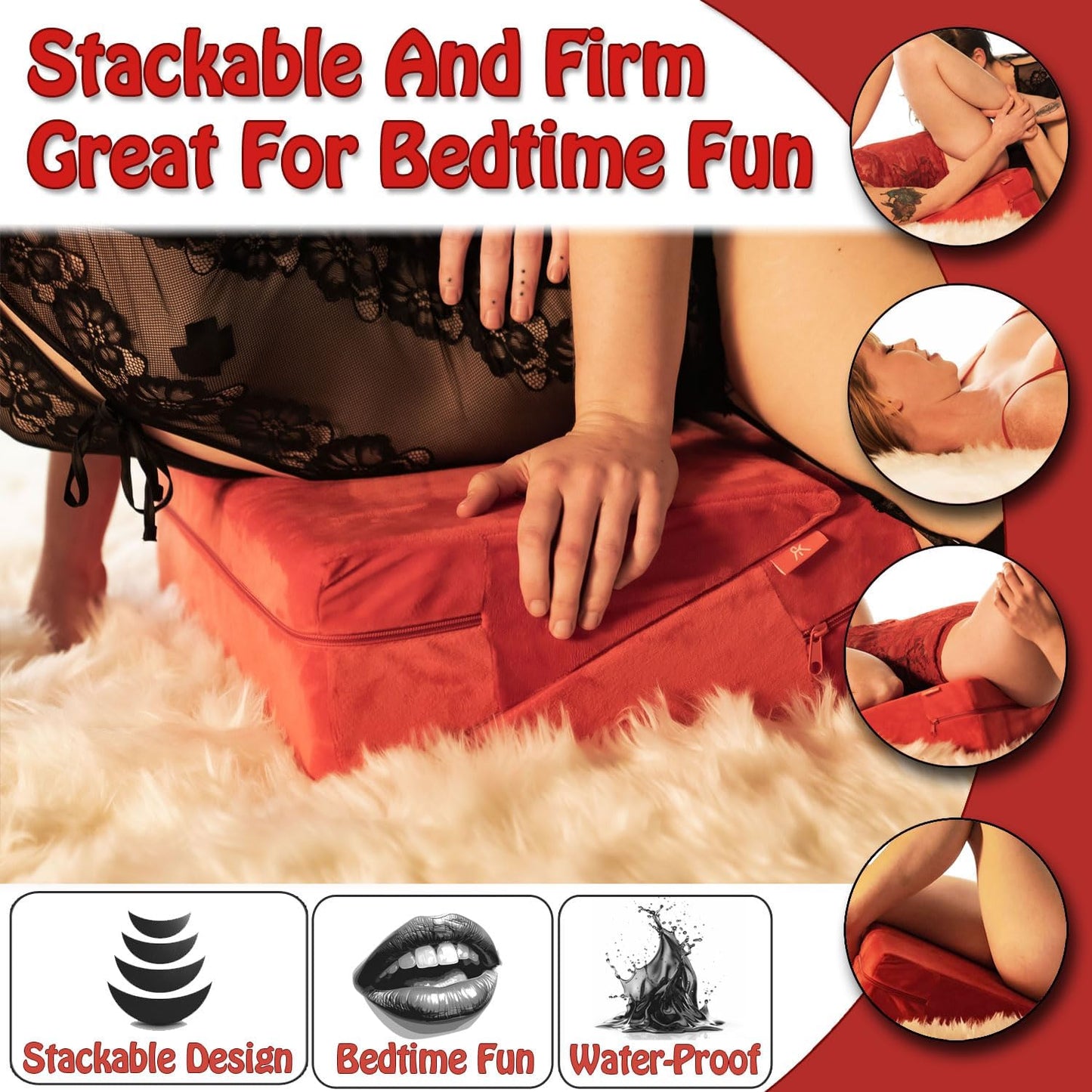 2 X Sex Pillow Cushion Triangle for Couples for Sleep Aid | Position Adult Toy Women Black Couple Furniture Portable Ramp Support Triangle Positioning