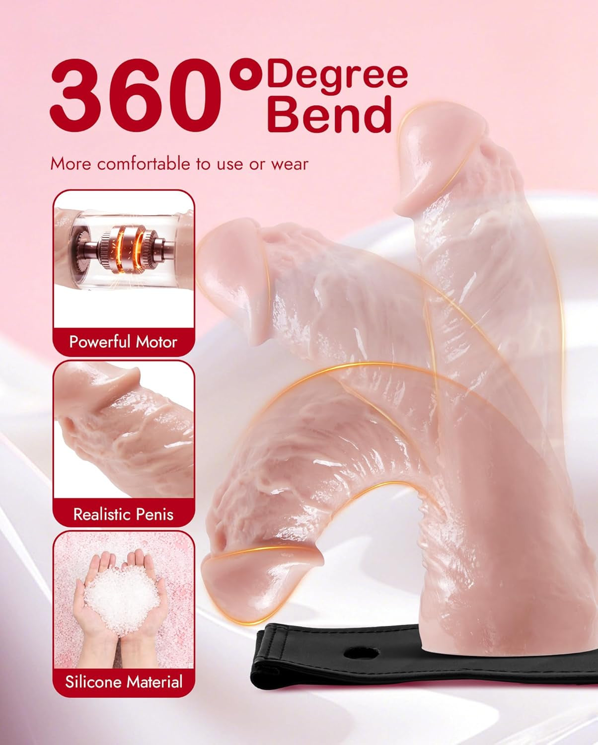 TrioPulse Vibrating Strap-On Set | 3 Dildos, Remote 10 Modes