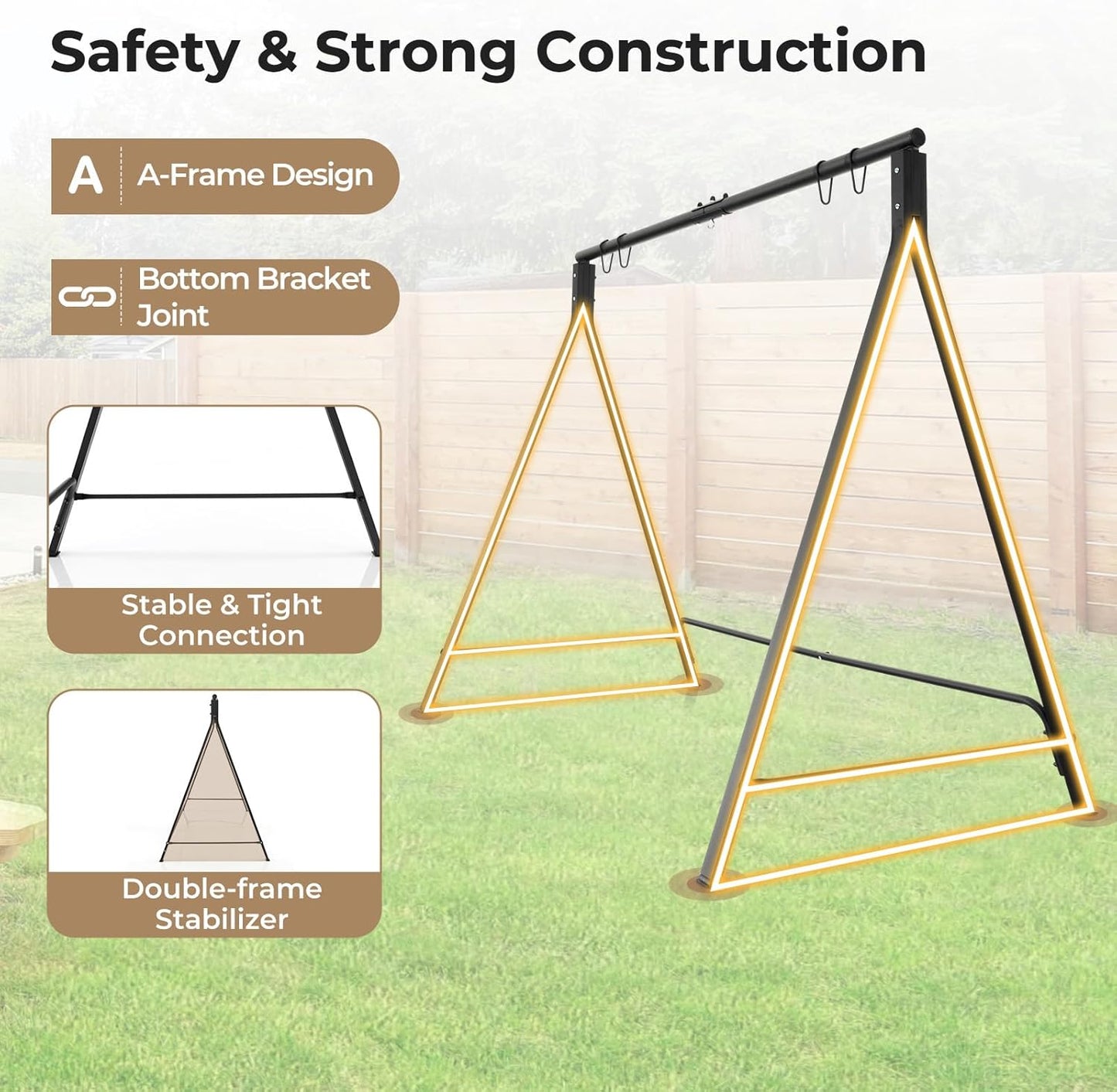 ViceAtlas Sex Swing Stand | 4-Ring Metal A-Frame