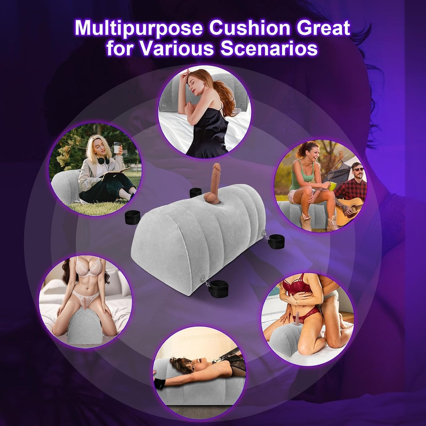 DuskDrift Inflatable Bondage Sex Pillow & Dildo Mount