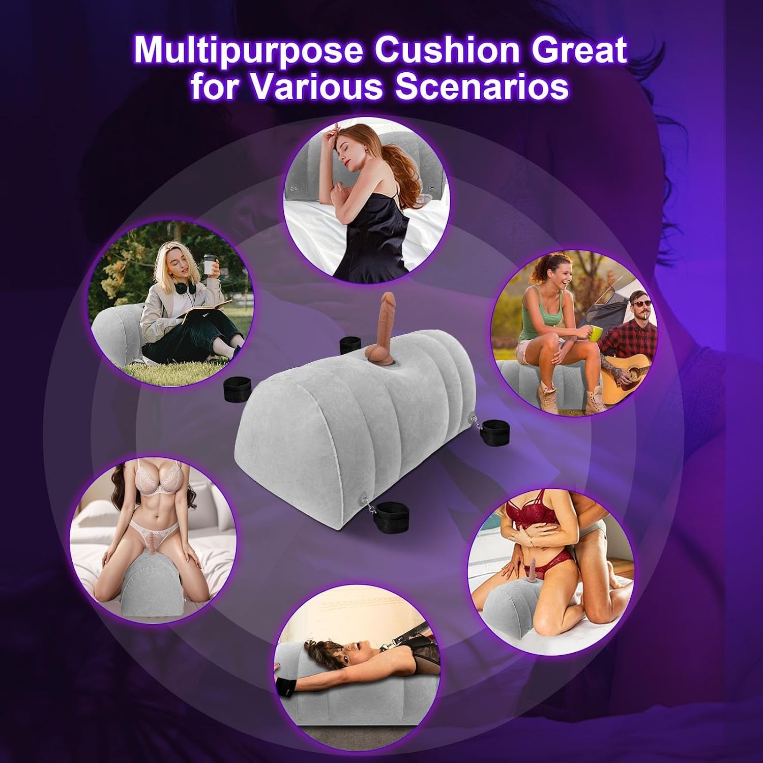 DuskDrift Inflatable Bondage Sex Pillow & Dildo Mount