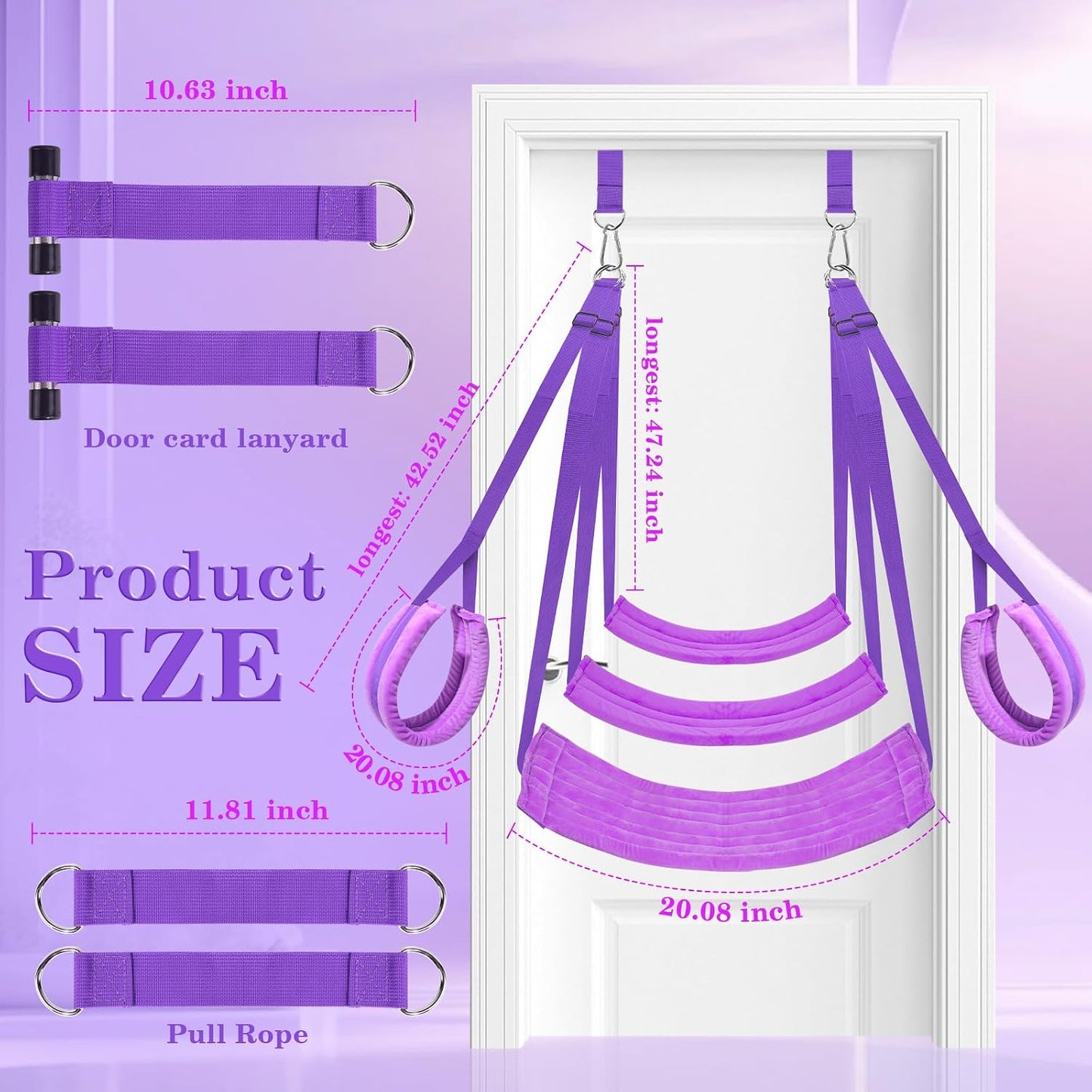 PlushRide Over-Door Purple Sex Swing – Padded, Holds 300 Lbs