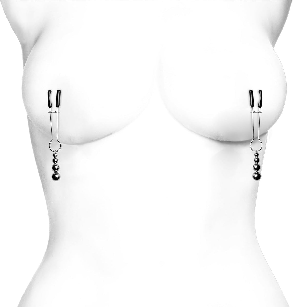 ThreeDrops Tweezer BDSM Nipple Clamps with Weighted Beads and Vinyl Tips