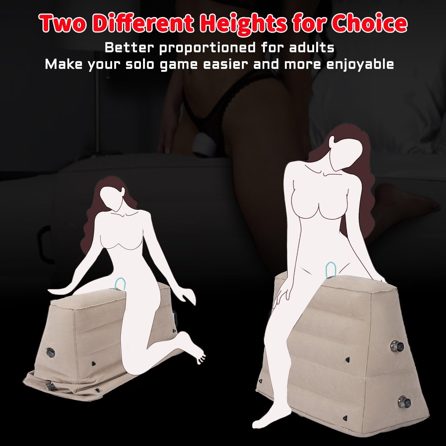 Dildo Mount Sex Pillow for Women, Bondage Sex Chair with Handcuffs for BDSM Games, Inflatable Sex Ramp Cushion for Couples Pleasure