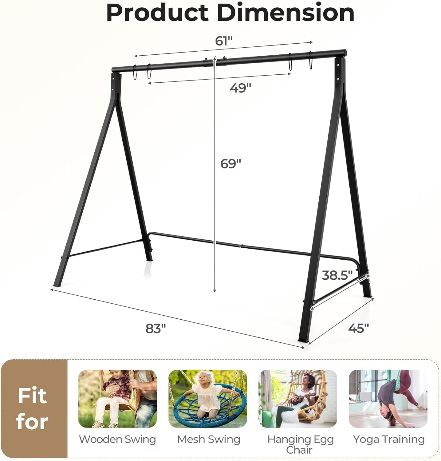 ViceAtlas Sex Swing Stand | 4-Ring Metal A-Frame