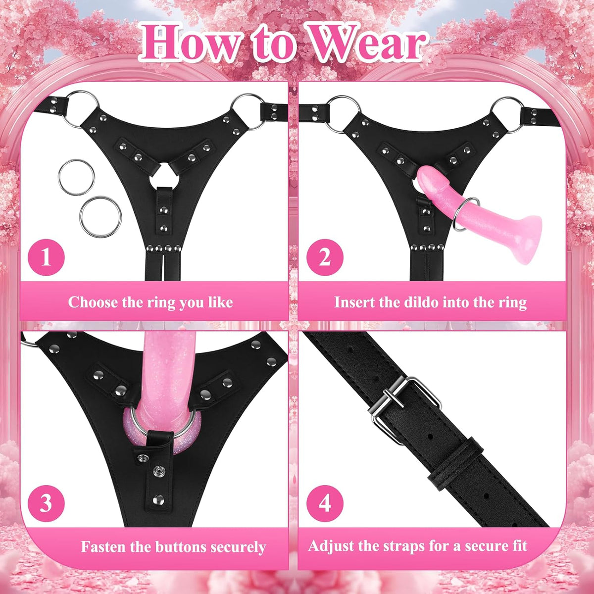 DarkCommand Strap-On Harness with Detachable Thigh Cuffs and Chains