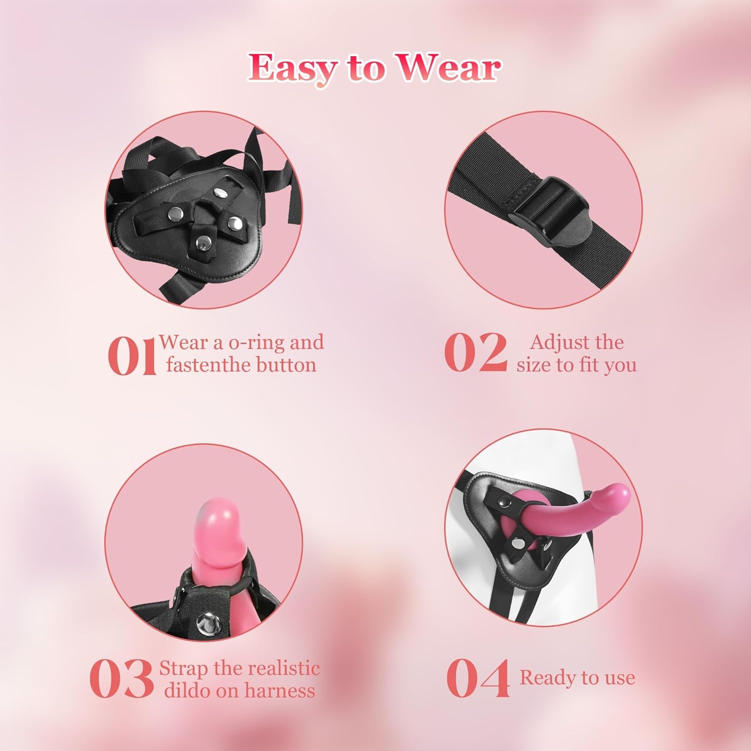 SoftCurve Strap-On Dildo | 7" Liquid Silicone, 3 Rings