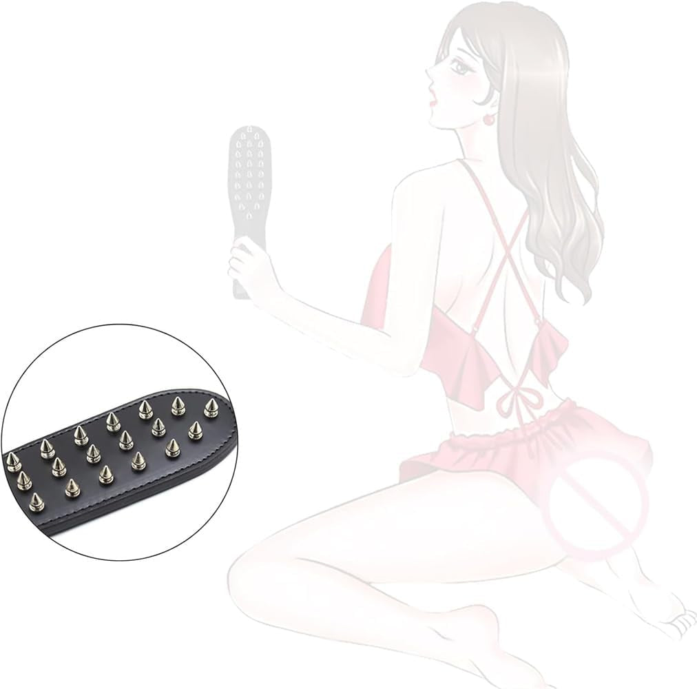 DarkVerdict Double-Sided Studded Spanking Paddle in PU Leather